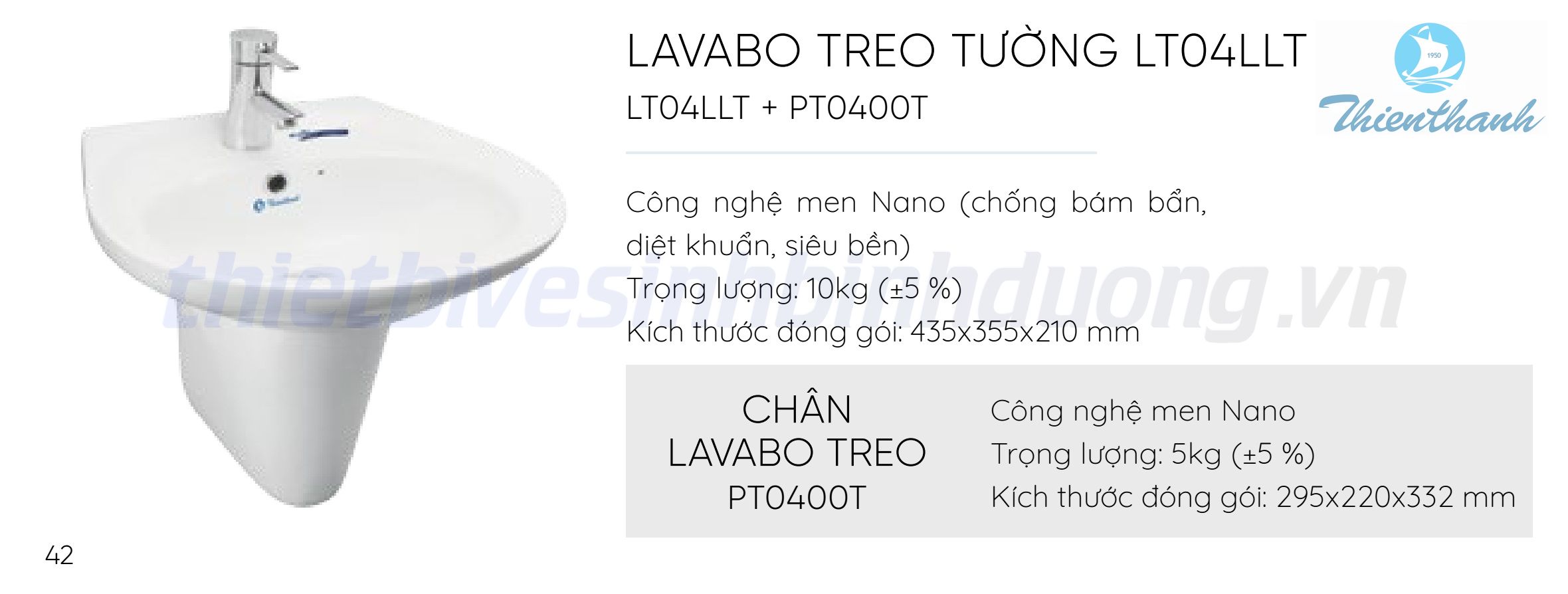Lavabo treo tường Thiên Thanh LT04LLT